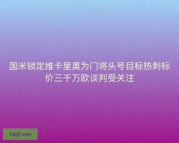 国米锁定维卡里奥为门将头号目标热刺标价三千万欧谈判受关注